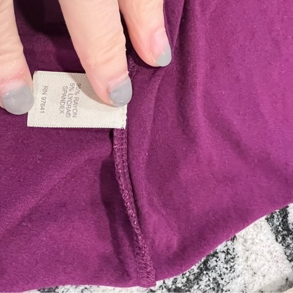 J Jill Low Cut Plum Long Sleeve Top - Picture 11 of 15